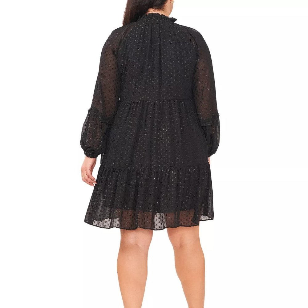 Msk Plus Size Split-Neck Chiffon Long-Sleeve Shif… - image 2